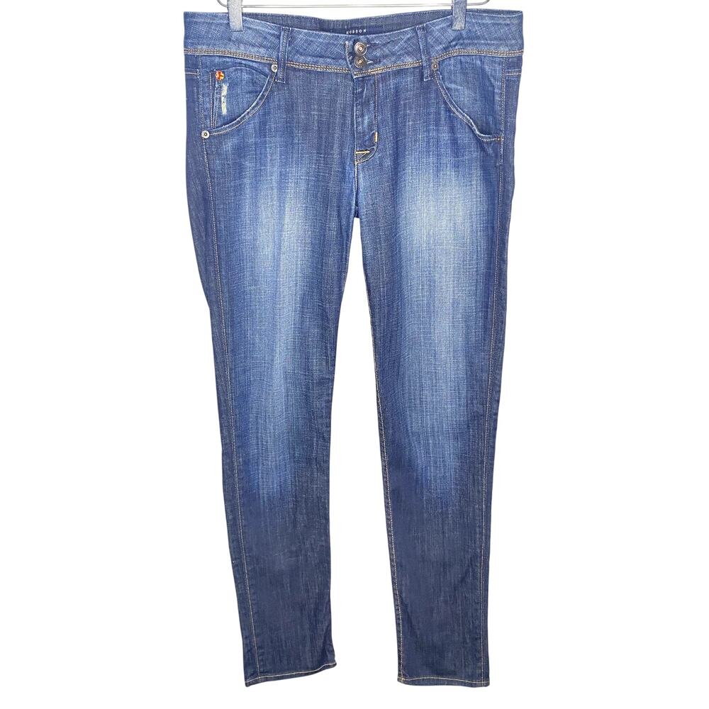 Hudson Womens Mid Rise Medium Wash 5 Pocket Straight Leg Jeans Size 31